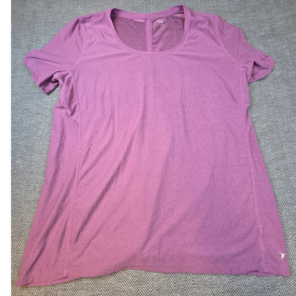 Old Navy Active Go-Dry Short Sleeve Split Back Tie Hem Tee Purple XL Tall